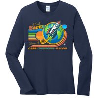 Visit Earth Home Of Cats Internet Bacon Ladies Long Sleeve Shirt