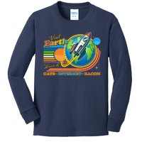 Visit Earth Home Of Cats Internet Bacon Kids Long Sleeve Shirt