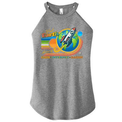 Visit Earth Home Of Cats Internet Bacon Women's Perfect Tri Rocker Tank