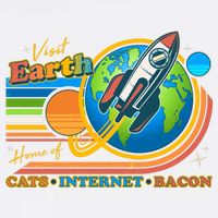 Visit Earth Home Of Cats Internet Bacon Garment-Dyed Sweatshirt
