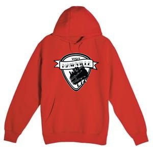 Visit Nashville Guitar Premium Pullover Hoodie