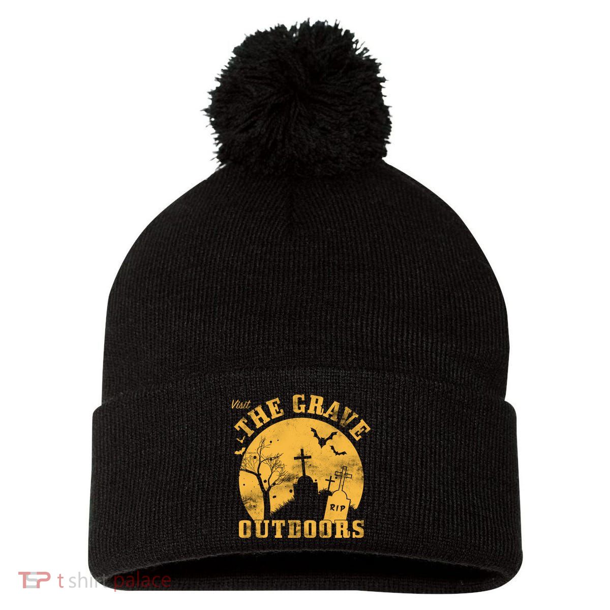 Visit The Grave Outdoors Pom Pom 12in Knit Beanie