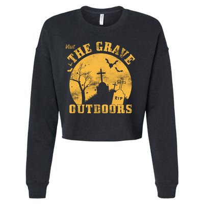 Visit The Grave Outdoors Cropped Pullover Crew
