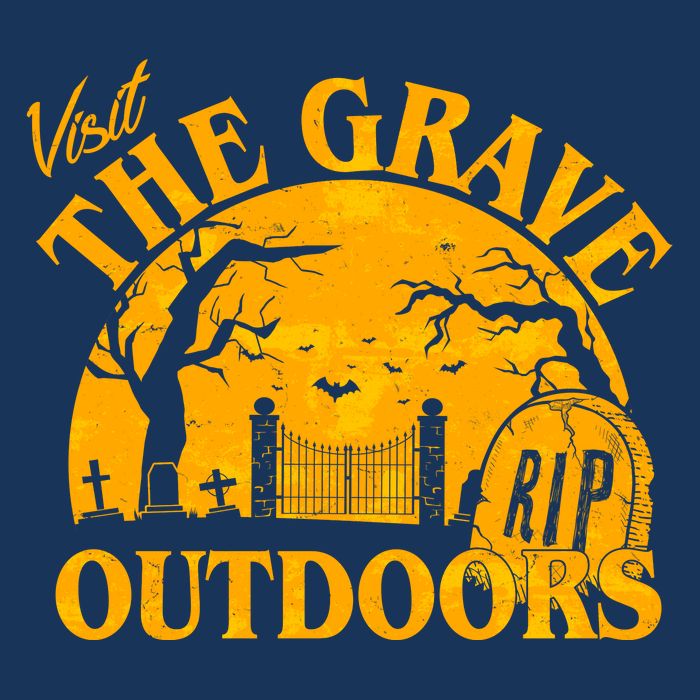 Visit The Grave Outdoors Funny Halloween Cool Comfort Performance Bucket Hat