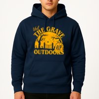 Visit The Grave Outdoors Funny Halloween Hoodie