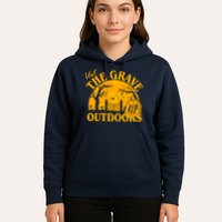 Visit The Grave Outdoors Funny Halloween Hoodie