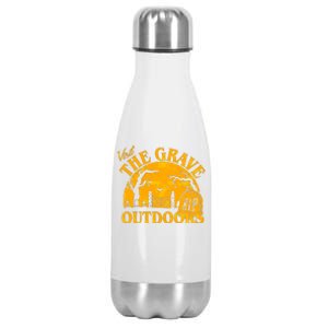 Visit The Grave Outdoors Funny Halloween Stainless Steel Insulated Water Bottle