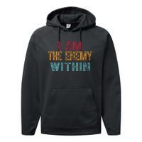 Vintage IM The Enemy Within Pun Performance Fleece Hoodie