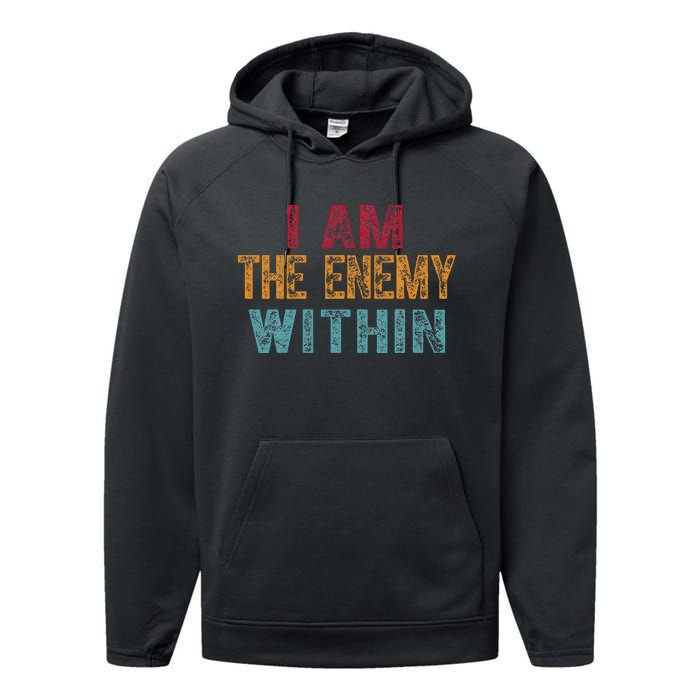 Vintage IM The Enemy Within Pun Performance Fleece Hoodie