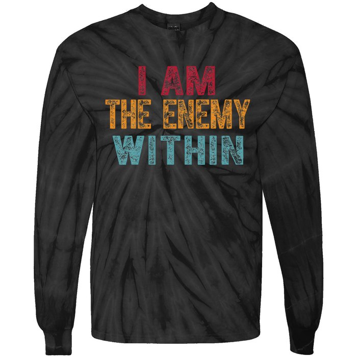 Vintage IM The Enemy Within Pun Tie-Dye Long Sleeve Shirt