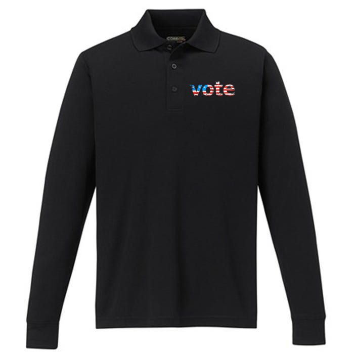 Vote In The Election. Votes Count! Yours Does Performance Long Sleeve Polo