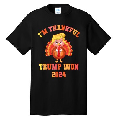 Vintage IM Thankful Trump Won 2024 Tall T-Shirt