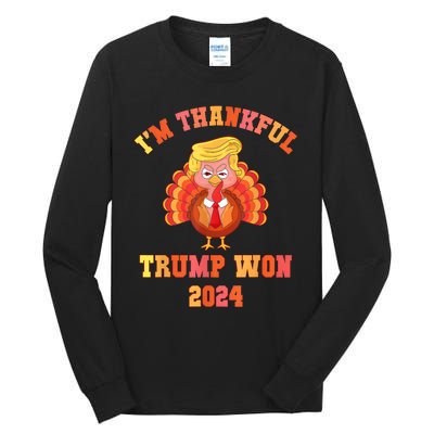 Vintage IM Thankful Trump Won 2024 Tall Long Sleeve T-Shirt