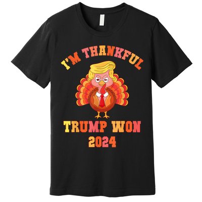 Vintage IM Thankful Trump Won 2024 Premium T-Shirt