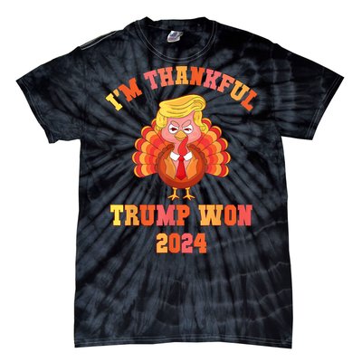 Vintage IM Thankful Trump Won 2024 Tie-Dye T-Shirt