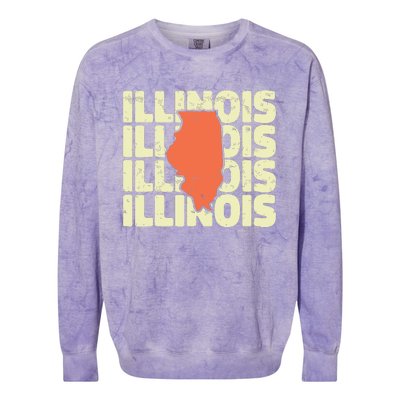 Vintage Illinois Usa State Colorblast Crewneck Sweatshirt