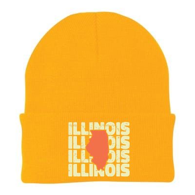 Vintage Illinois Usa State Knit Cap Winter Beanie