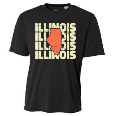 Vintage Illinois Usa State Cooling Performance Crew T-Shirt