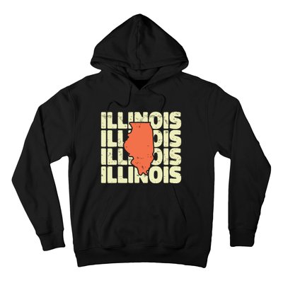 Vintage Illinois Usa State Hoodie