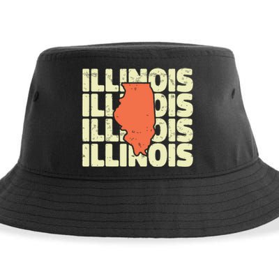 Vintage Illinois Usa State Sustainable Bucket Hat