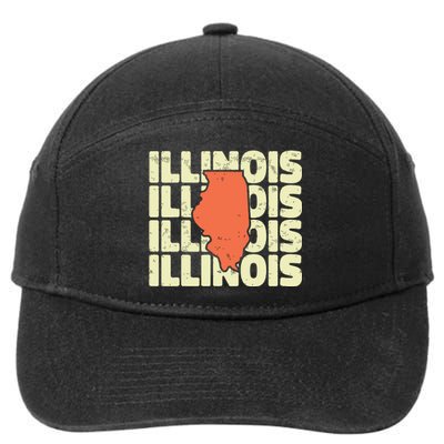 Vintage Illinois Usa State 7-Panel Snapback Hat