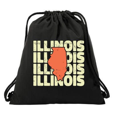 Vintage Illinois Usa State Drawstring Bag