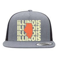 Vintage Illinois Usa State Flat Bill Trucker Hat