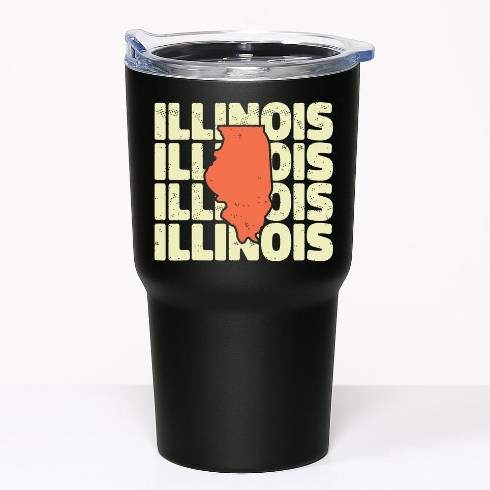 Vintage Illinois Usa State Tumbler