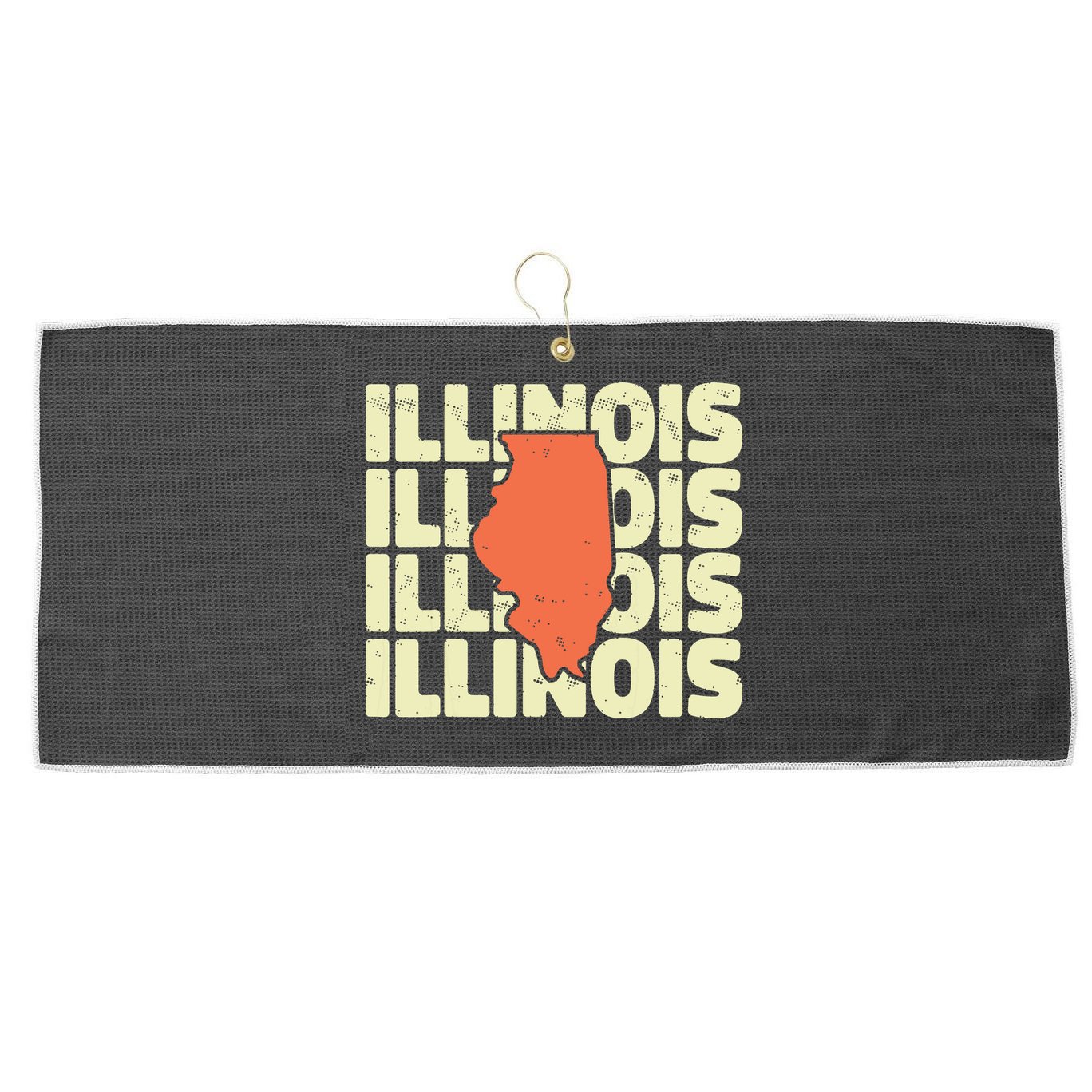Vintage Illinois Usa State Large Microfiber Waffle Golf Towel