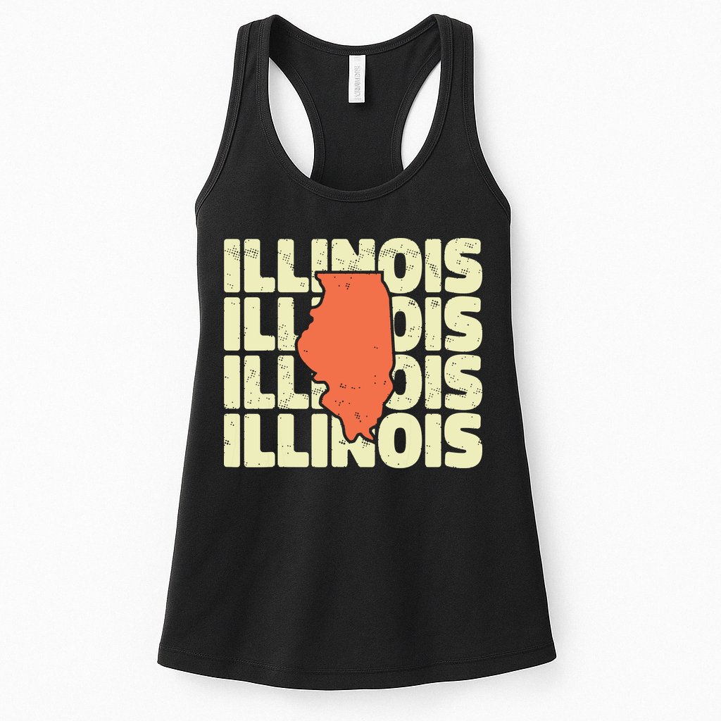 Vintage Illinois Usa State Womens Tank Top
