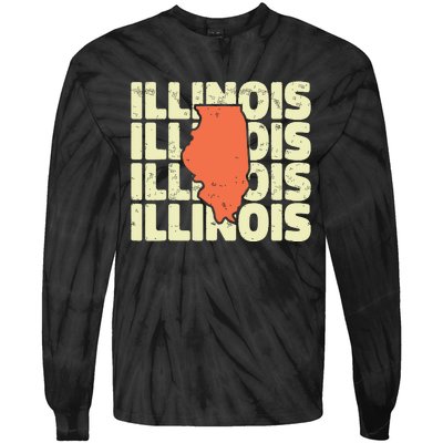 Vintage Illinois Usa State Tie-Dye Long Sleeve Shirt