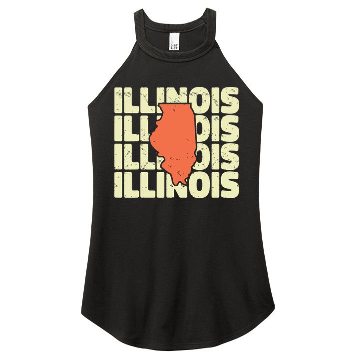 Vintage Illinois Usa State Women's Perfect Tri Rocker Tank