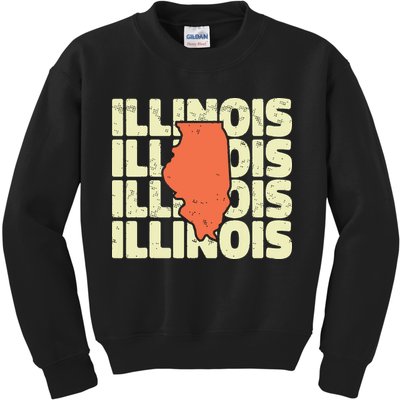 Vintage Illinois Usa State Kids Sweatshirt