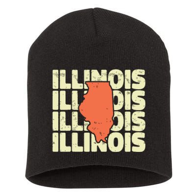 Vintage Illinois Usa State Short Acrylic Beanie