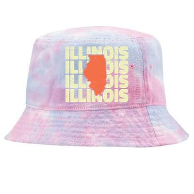 Vintage Illinois Usa State Tie-Dyed Bucket Hat