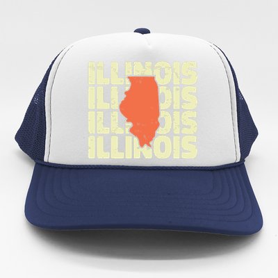 Vintage Illinois Usa State Trucker Hat