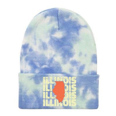 Vintage Illinois Usa State Tie Dye 12in Knit Beanie