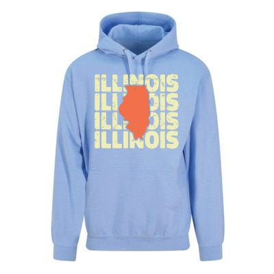 Vintage Illinois Usa State Unisex Surf Hoodie