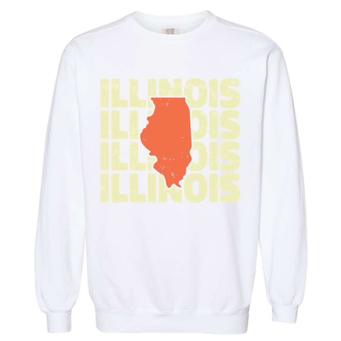 Vintage Illinois Usa State Garment-Dyed Sweatshirt