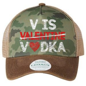 V Is Valentines Vodka Funny Hearts Love Valentine's Day Legacy Tie Dye Trucker Hat