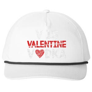 V Is Valentines Vodka Funny Hearts Love Valentine's Day Snapback Five-Panel Rope Hat