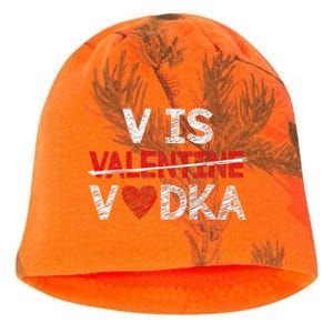 V Is Valentines Vodka Funny Hearts Love Valentine's Day Kati - Camo Knit Beanie