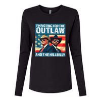 Vintage IM Voting For The Outlaw And The Hillbilly On Back Womens Cotton Relaxed Long Sleeve T-Shirt