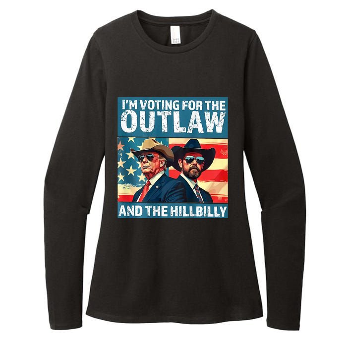 Vintage IM Voting For The Outlaw And The Hillbilly On Back Womens CVC Long Sleeve Shirt