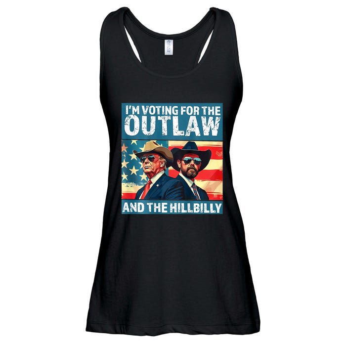 Vintage IM Voting For The Outlaw And The Hillbilly On Back Ladies Essential Flowy Tank