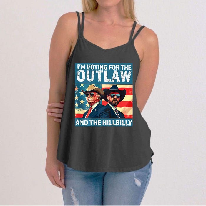 Vintage IM Voting For The Outlaw And The Hillbilly On Back Women's Strappy Tank