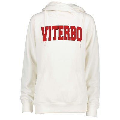 Viterbo Italy Varsity Style Vintage Retro Italian Sports Cute Gift Womens Funnel Neck Pullover Hood