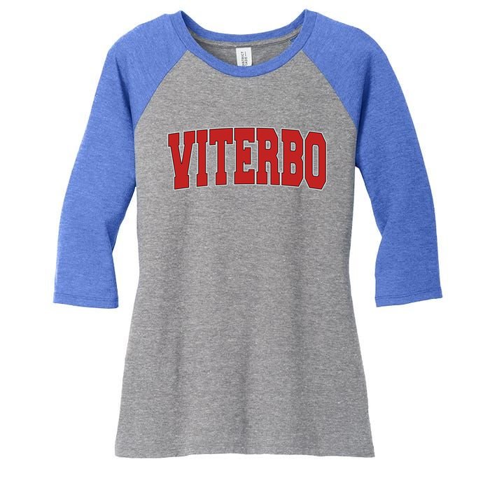 Viterbo Italy Varsity Style Vintage Retro Italian Sports Cute Gift Women's Tri-Blend 3/4-Sleeve Raglan Shirt