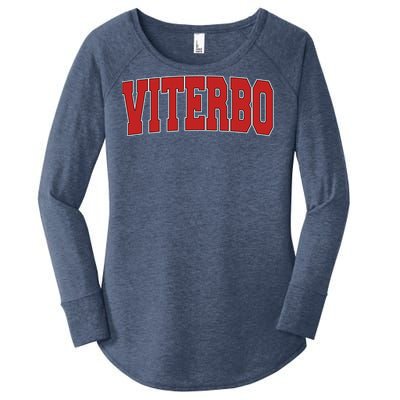 Viterbo Italy Varsity Style Vintage Retro Italian Sports Cute Gift Women's Perfect Tri Tunic Long Sleeve Shirt