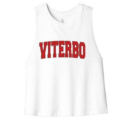 Viterbo Italy Varsity Style Vintage Retro Italian Sports Cute Gift Women's Racerback Cropped Tank